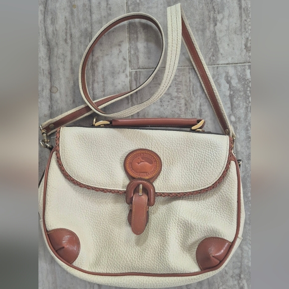 Dooney & Bourke Cream and Brown Crossbody Bag - Picture 1 of 8